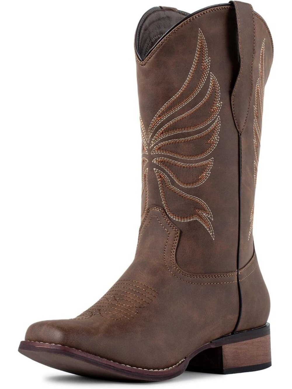 Women’s Square Toe Western Cowgirl Cowboy Boots, Fashion Boots